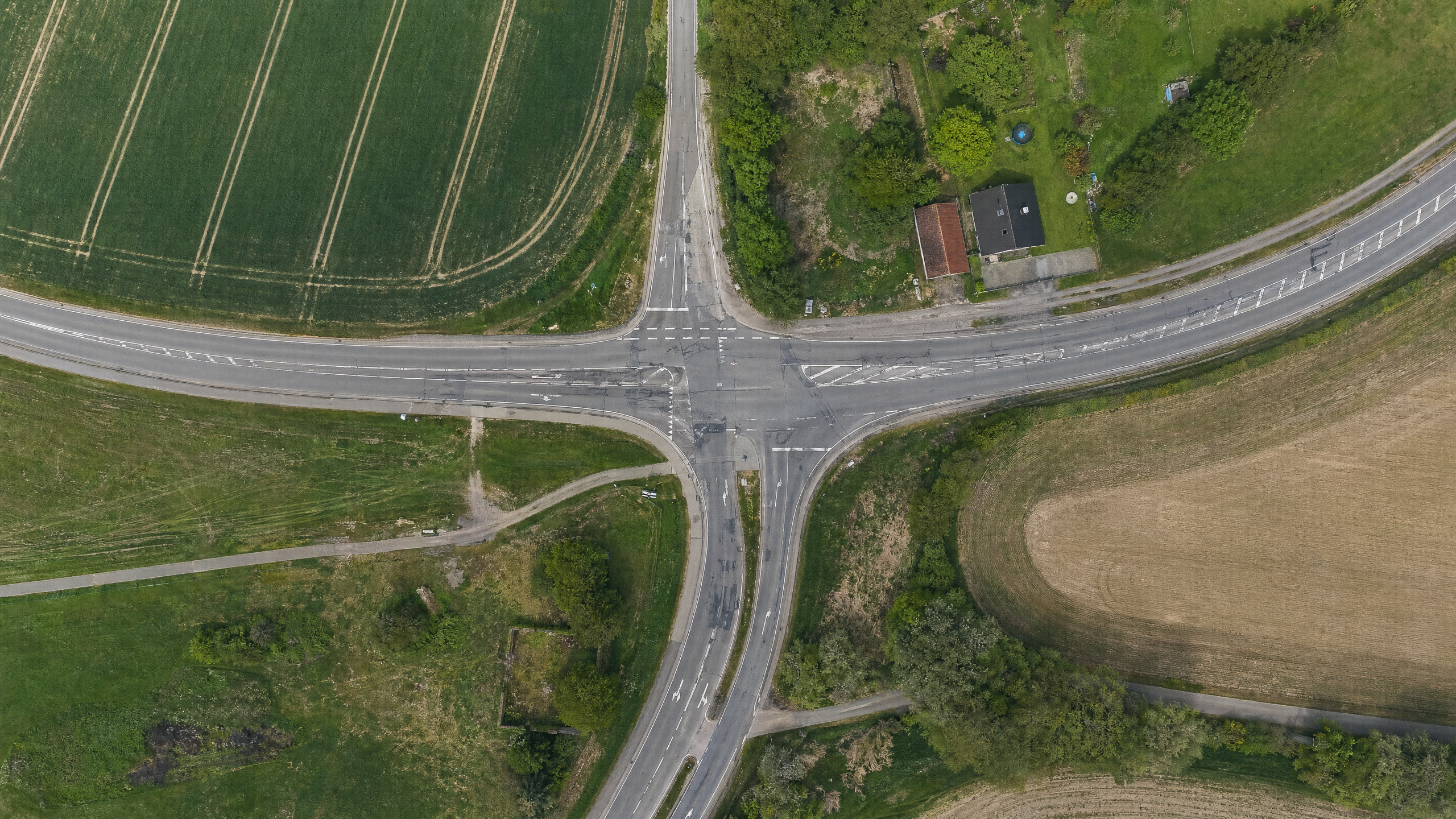 Hochauflösendes Luftbild der Straßenbefliegung – Übersicht Streckenverlauf
